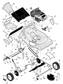 Mower Housing Assembly Diagram and Parts List for 21865X62A 1996 Briggs and Stratton Lawn Mower